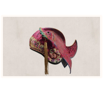 刺繍された魚の尾の帽子